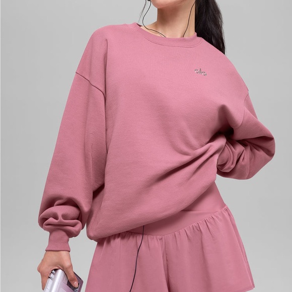 ALO Yoga Tops - ALO Yoga Pink Wild Rose Allocade Sweatshirt